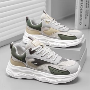 factory Wholesale Men's New Breathable Mesh White <b>Shoes</b> Men's Trendy Versatile Thick <b>Soled</b> Sports <b>Shoes</b> Casual Trendy <b>Shoes</b> - Product Image 3