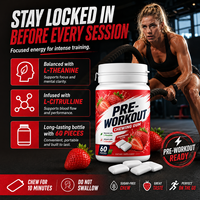 Vitahall OEM Private Label Pre-Workout Chewing Gum Sans Sucre L-Citrulline L-Théanine Soutien Fitness Complément Alimentaire Personnalisé