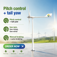 Éolienne HLD 10 kW 5000 W à contrôle de pas, générateur éolien, diamètre du rotor 7,5 m, 96 V-400 V, démarrage de la production d'énergie éolienne à 3 m/s
