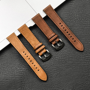 <span class=keywords><strong>Bracelet</strong></span> de montre en <span class=keywords><strong>cuir</strong></span> universel 20mm 22mm pour Samsung <span class=keywords><strong>Galaxy</strong></span> <span class=keywords><strong>Watch</strong></span> 7/6/5/4 40 44mm Gear HUAWEI GT4 Band Vintage <span class=keywords><strong>Bracelet</strong></span> - Product Image 2
