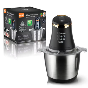 Robot culinaire multifonction en acier inoxydable pour cuisine, hachoir électrique à viande, mini-machine à couper les aliments avec couvercle transparent en cuivre - Product Image 5