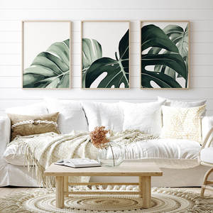 HAOWAI OEM/ODM Monstera, Tríptico de arte de pared, juego de impresión botánica, arte de pared de salón, ilustraciones de plantas, arte tropical imprimible - Product Image 2