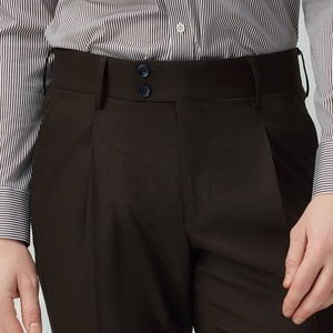 Pantalon sur mesure avec une seule pliure et une large ceinture, 2 boutons, pantalon en laine de haute qualité pour <span class=keywords><strong>homme</strong></span>, <span class=keywords><strong>style</strong></span> napolitain - Product Image 3