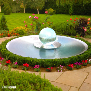 Vincentaa El jardín al aire libre está decorado <span class=keywords><strong>con</strong></span> una fuente de <span class=keywords><strong>cascada</strong></span> de globo de vidrio de acero inoxidable - Product Image 1