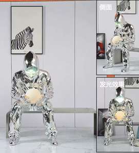 新着等身サイズボクサーマン像有名人物グラスファイバーアリ置物電気メッキ樹脂世界の樹脂工芸品 - Product Image 6