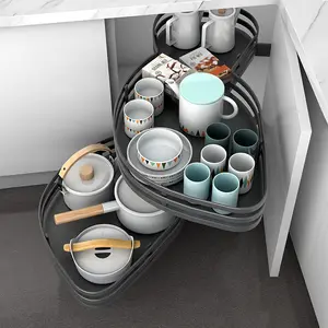 Mutfak aksesuarları Nano kuru kaplama malzemesi salıncak tepsisi mutfak çekmecesi sepeti sihirli köşe