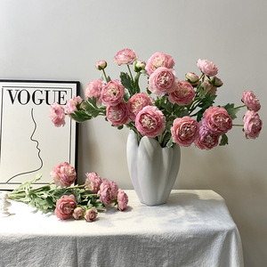 <span class=keywords><strong>Fiore</strong></span> Artificiale di Peonia in Seta di Alta Qualità a 3 Teste, <span class=keywords><strong>Fiore</strong></span> Decorativo per Casa, Matrimoni <span class=keywords><strong>e</strong></span> Feste, Rosa Polveroso - Product Image 4