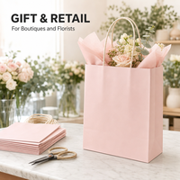 Sacs en papier kraft recyclé écologiques rose clair avec poignées en papier pour boutiques, commerces de détail, magasins de cadeaux, impression de logo personnalisée, promotion