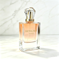 Flacon de parfum de luxe 50 ml, fond épais, atomiseur de parfum vide de haute qualité, flacon en verre transparent avec logo