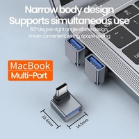 Adaptor 2026 Tipe C Male ke Usb 3.0 Female Konektor Ekstensi Sudut Kanan 90 Derajat untuk Laptop Tablet U-disk