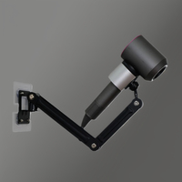 Support universel pour sèche-cheveux TOPFREE en métal compatible avec les supports muraux et les supports de fixation avec des fonctions réglables