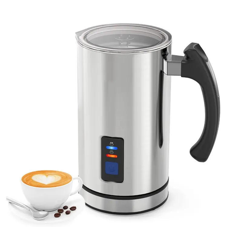 Milk Warmer Coffee Frother with Temperature Controls Auto Shut-Off Non-Stick Interior for Latte Hot Milk Cappuccino Macchiato