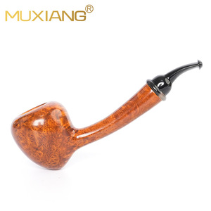 MUXIANG Briarwood Smoking Pipe Bent Type 3mm Filter Tobacco Pipe For <b>Men</b> - Product Image 2