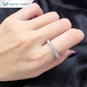 เครื่องประดับเพชรแท้สีขาวบริสุทธิ์18K/14K แพลตตินัมครึ่งเม็ดอัญมณีสำหรับงานเลี้ยงผู้หญิง - Product Image 6