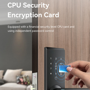 Serrure de poignée électrique à empreinte digitale BT06, cylindre de porte biométrique intelligent Tuya avec code et empreinte digitale pour portes en bois - Product Image 6