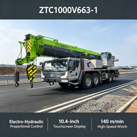 Grue mobile d'occasion de 100 tonnes, flèche de 60,5 m, entrejambe de 8,4 m, grue mobile robuste 8x4 pour le levage en port et en quai