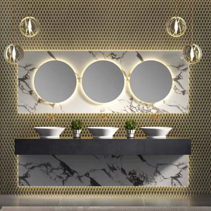 Custom Luxury Quartz Counter Top Set <strong>Ready</strong> <strong>Made</strong> Mirror Small Wood Wall Mounted Modern Sink <strong>Bathroom</strong> Cabinet Vanity - Product Image 1