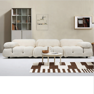 Muebles de Interior Nórdicos, Sofá Modular en Forma de L con Reposapiés, Diván de Terciopelo Relleno de Esponja de Alta Densidad y Resistencia - Product Image 1