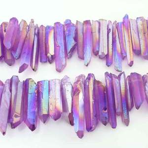 2025 cristal Rose Quartz opale Agate oeil de tigre Unakite améthyste cône hexagonal point de guérison Chakra Stont <span class=keywords><strong>pendule</strong></span> - Product Image 2
