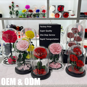 Custom Eternal Rose Flowers San Valentín Morthers Day Gift Everlasting Preserved Flower Forever Roses in Glass Dome - Product Image 2
