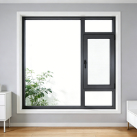 Fenêtre à battant en aluminium avec vitrage, finition noire mate moderne, isolation thermique, anti-UV, pour maisons