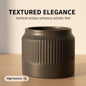 <span class=keywords><strong>Pot</strong></span> en céramique, jardinière en poterie avec trous de drainage, finition émaillée, durable, pour pots de fleurs de bureau, design simple et moderne, pour le sol - Product Image 2