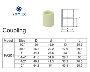 Accouplement de raccord de tuyau en plastique Upvc D2846 - Product Image 2