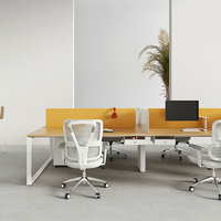 Diviseurs de bureau modernes en aluminium et tissu pour bureaux, hôpitaux, entrepôts - Système de cloisons modulaires pour postes de travail 4 places