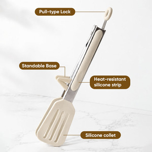 ที่คีบอาหารซิลิโคนเกรดอาหาร ขนาด 9/12/14 นิ้ว ทนความร้อน 220 องศา ° C คลิปหนีบอาหารในครัวแบบไม่ทำให้เกิดรอยขีดข่วนพร้อมขาตั้งสำหรับร้านอาหารบาร์บีคิวที่บ้าน - Product Image 3
