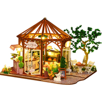 Kit de bricolage pour café de jardin et coin lecture, puzzle 3D en bois, mini maison de poupée, diorama, artisanat à assembler soi-même, cadeau pour adultes et enfants
