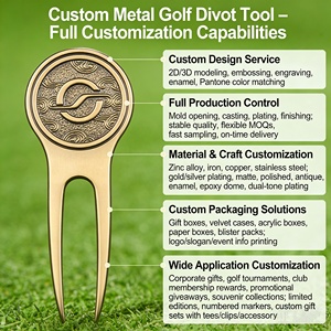 Outil de réparation de divots de <span class=keywords><strong>golf</strong></span> personnalisé en alliage de zinc, durable et écologique, avec marqueur de balle et logo en émail souple, pour personnage de dessin animé irrégulier, en blister - Product Image 6