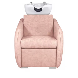 Fauteuil de lavage rétro vert pour petits salons de coiffure avec dispositif de pulvérisation d'eau, réglable et personnalisable, lit de lavage, chaise de barbier pour salon - Product Image 2