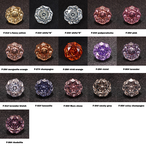 Piedras Preciosas Sueltas de Circonia Cúbica Multicolor con Corte Rosa Redondo de 8.0 mm, Piedras Preciosas de Circonia Cúbica con Forma de Rosa Artificial - Product Image 2