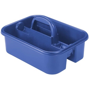 Wholesale Plastic Storage Tray Tote Versatile Multiuse Cleaning Caddies Popular Portable 2 Compartments Blue Handheld Tote Caddy