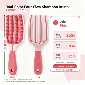 OEM Private Label Classic Rose Fashion Long Handle Massage Comb Scalp Massager Shampoo <b>Brush</b> - Product Image 2