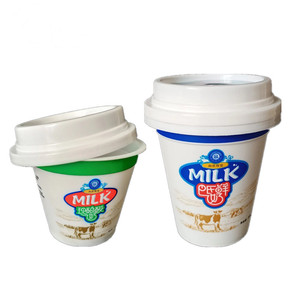 Giá tốt nhất trong khuôn dán nhãn nhựa container PP chất liệu vuông nhựa sa mạc cup với IML nhãn phim nắp cho sữa chua kem - Product Image 2