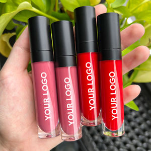 Nero opaco tubo rotondo cinese cosmetici all'ingrosso personalizzato lucidalabbra lucidalabbra rossetto opaco vegano private label liquido rossetto - Product Image 1