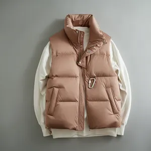 Oem Custom Design Mannen Nieuwste Mode Mouwloze Winter Heren Gewatteerde Utility Puffer Vest