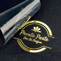 Autocollants 3D UV Transfert pour Emballage de Bouteilles de Parfum, Cosmétiques, Maquillage, en Verre Transparent Doré, Adhésifs, Imperméables, avec Logo