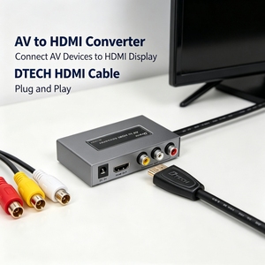 ตัวแปลงสัญญาณ DTECH DT-7005A(MS) <span class=keywords><strong>AV</strong></span> เป็น HDMI แปลง RCA เป็น HDMI ความละเอียด 1080P สำหรับเครื่องบันทึกวีดีโอ ดีวีดี และเครื่องเล่นเกม - Product Image 2