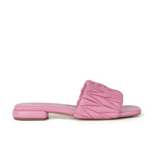 Sandali da donna trapuntati in matelassé, ciabatte piatte con punta quadrata aperta, imbottite, alla moda, estive, casual, da spiaggia - Product Image 2