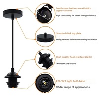 Kit de suspension pour lampe E27, support de câble flexible, luminaire suspendu industriel vintage réglable pour plafond