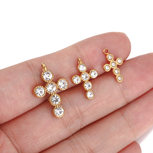 Charmes religieux catholiques, médailles miraculeuses de Notre-Dame, <span class=keywords><strong>crucifix</strong></span>, pendentifs de la Vierge Marie avec strass pour femmes, cadeau, fabrication de bijoux - Product Image 4