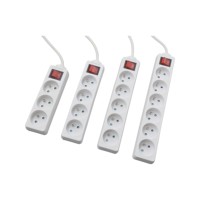 Multiprise électrique E-SUN avec interrupteur, câble et prises multiples