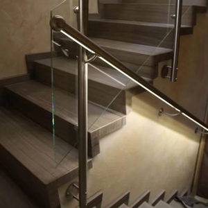 Rampe d'escalier en acier inoxydable avec lumière <span class=keywords><strong>LED</strong></span> chaude, noir mat - Product Image 2