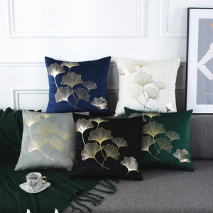 Housse de <span class=keywords><strong>coussin</strong></span> en velours imprimé feuille d'or de haute qualité <span class=keywords><strong>coussin</strong></span> de luxe brillant pour la technique tissée à la maison ou à l'hôtel - Product Image 1