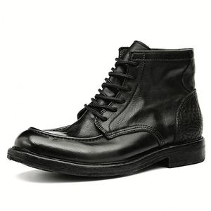 Chaussures Derby en Cuir Véritable pour Homme, Style Rétro Polyvalent, Décontracté et Habillé, Tendance, Couleurs Assorties, Idéales pour Affaires et Mariages, avec Bout Brillant - Product Image 2