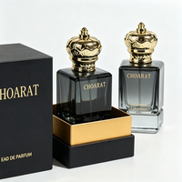 Flacon de parfum vide de luxe noir carré unique et personnalisé en usine, flacon de parfum en verre cube à fond épais de 50 ml et 30 ml avec boîte