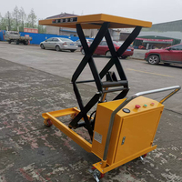 Chariot élévateur portable, capacité de charge 500-1000 kg, hauteur de levage 0,45-2 m, plateforme élévatrice à double ciseaux hydraulique électrique
