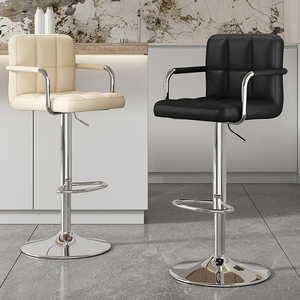 Chaises de <span class=keywords><strong>bar</strong></span> nordiques, meubles de comptoir pas chers, pivotantes, en métal, avec dossier en cuir, modernes, luxueuses, tabourets de <span class=keywords><strong>bar</strong></span> hauts <span class=keywords><strong>pour</strong></span> <span class=keywords><strong>table</strong></span> de <span class=keywords><strong>bar</strong></span> - Product Image 4
